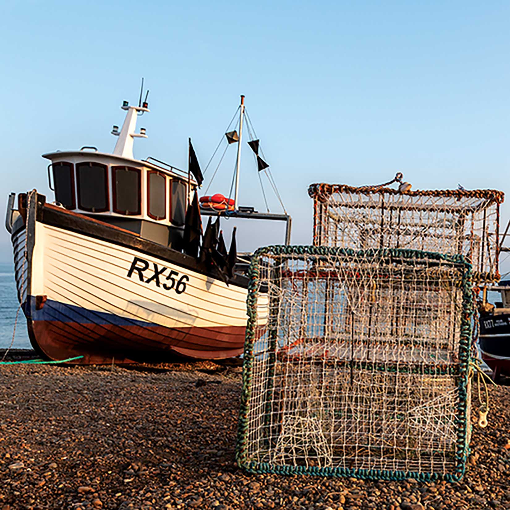 Fishing boats, Hastings, Photo, Card