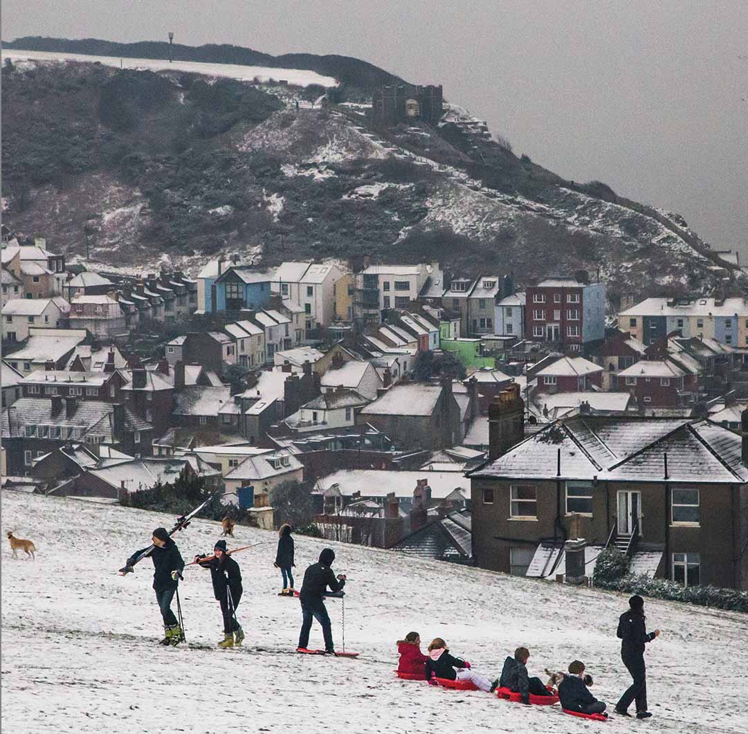 snow, west hill, hastings, card, photo clare hocter