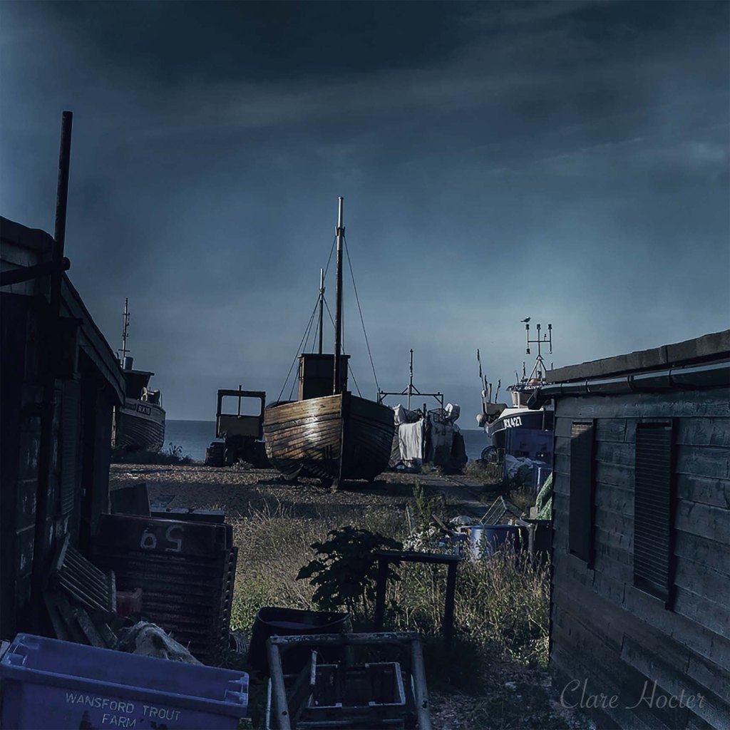 fishing boats, hastings beach, art photo, clare hcoter