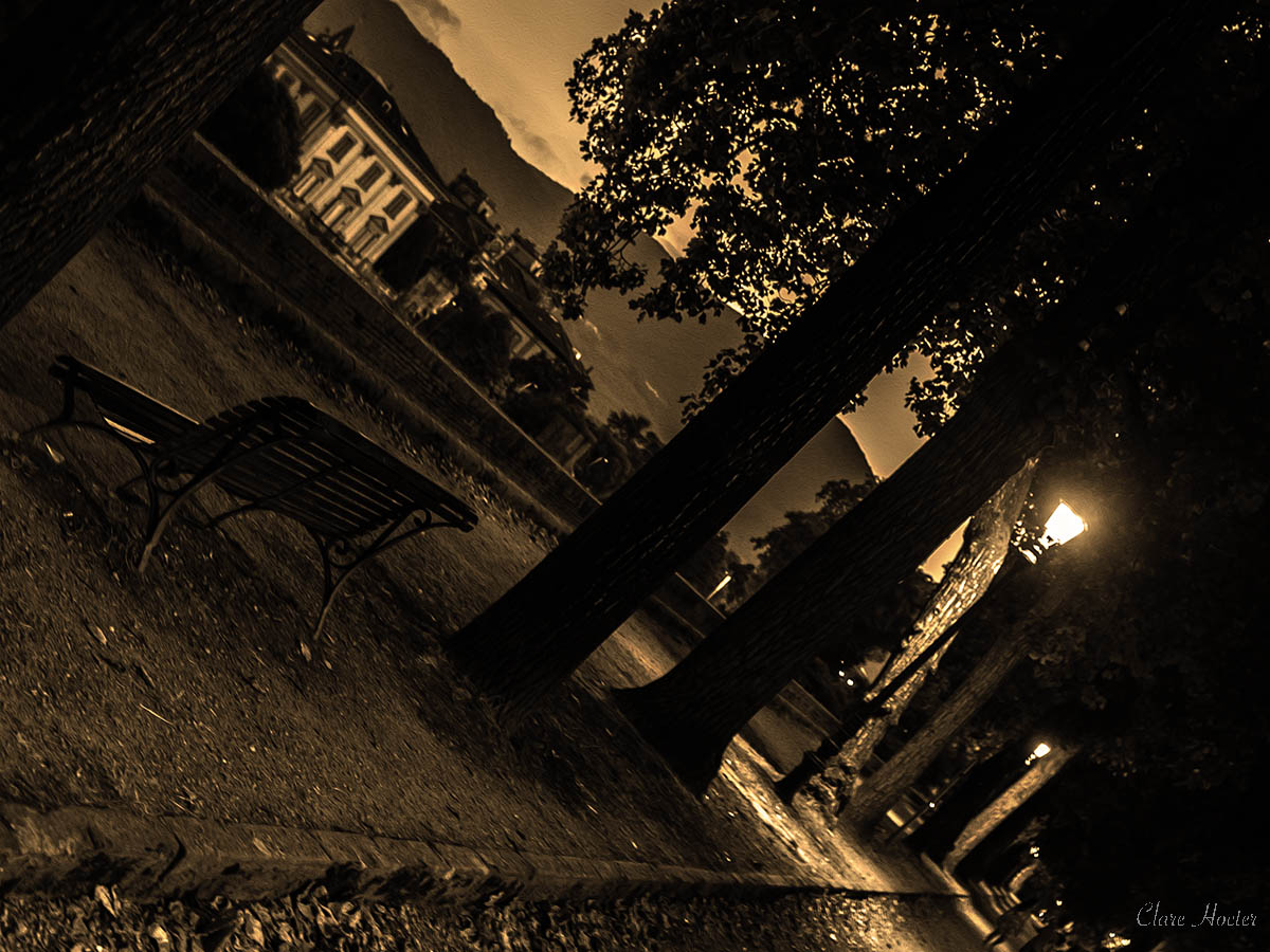 lucca walls at night; photo clare hocter